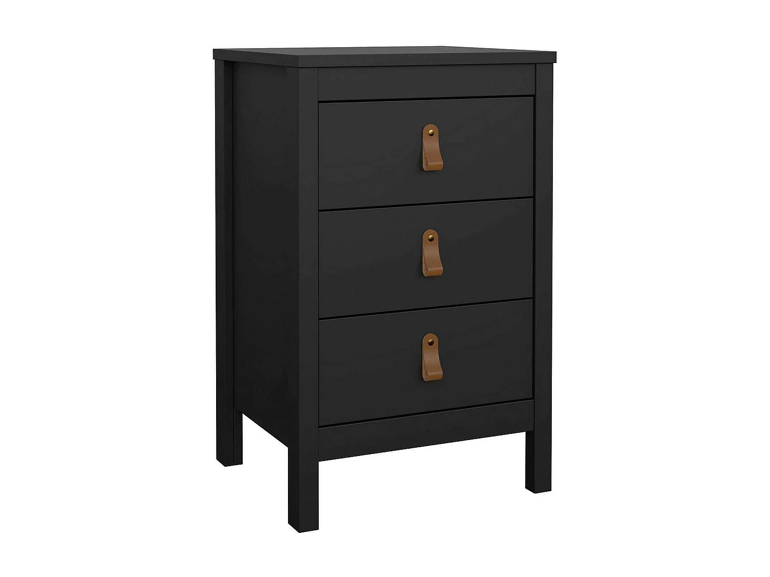 Nachttisch Dsain, Niedrige Kommode, Tisch, Multifunktionaler Nachttisch, 44x38 h70 cm, Schwarz