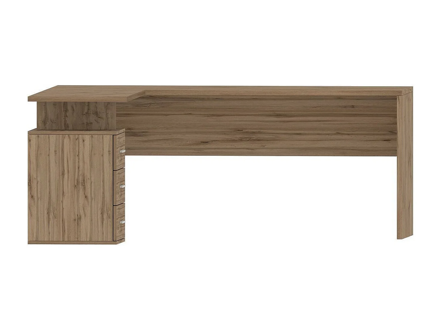 Scrivania Ascuby, Angolare Made in Italy, 60x180x75h cm Marrone Rovere