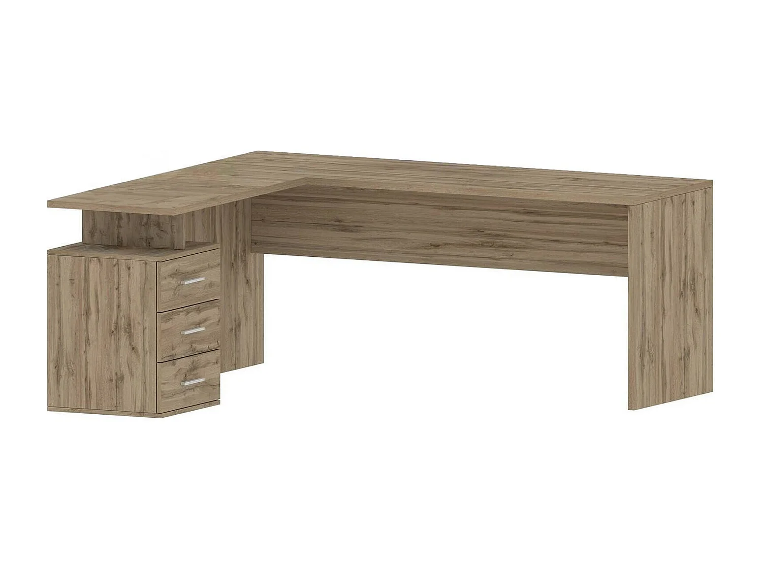 Dguarin Desk, Bureau PC d'angle, Table de bureau polyvalente, Bureau multi-positions peu encombrant, 100% Made in Italy, 160x60h75 cm, Chêne