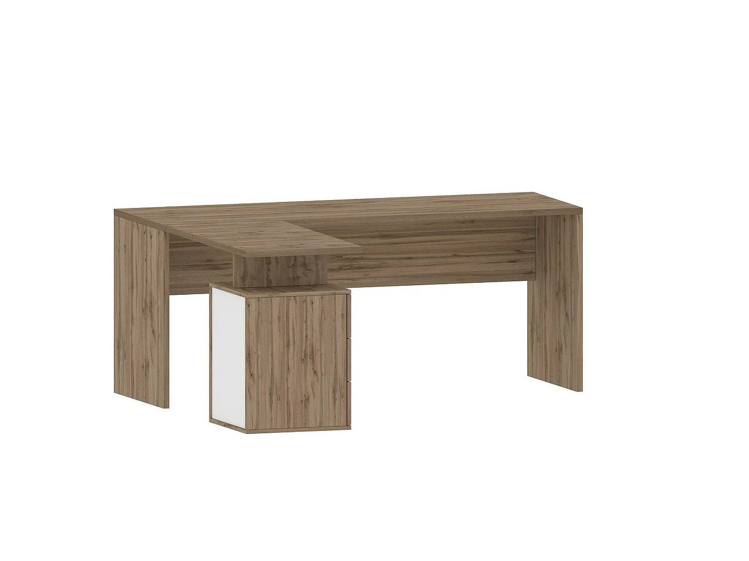 Dguarin Desk, Bureau PC d'angle, Table de bureau polyvalente, Bureau multi-positions peu encombrant, 100% Made in Italy, 160x60h75 cm, Chêne
