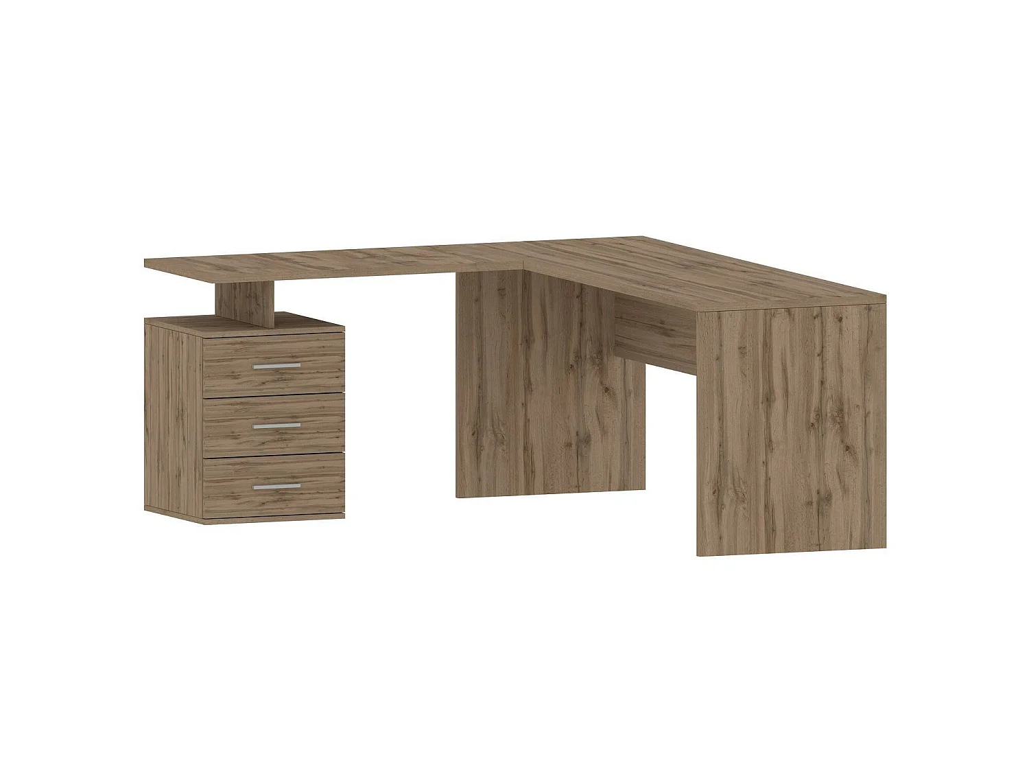 Escritorio Dguarin, Escritorio esquinero porta PC, Mesa de oficina multiusos, Escritorio multiposiciones ahorra espacio, 100% Made in Italy, cm 160x60h75, Roble