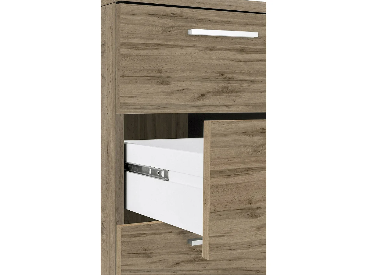 Dguarin bureau, Hoek PC-bureau, Multifunctionele kantoortafel, Ruimtebesparend bureau met meerdere posities, 100% Made in Italy, 160x60h75 cm, Eiken