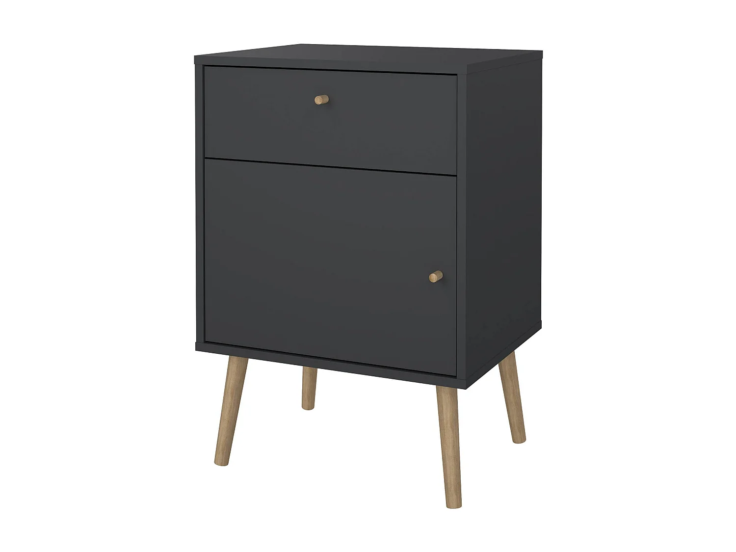 Dsal nachtkastje, Lage ladekast, Nachtkastje, Bedplank, 50x39 h72 cm, Grijs