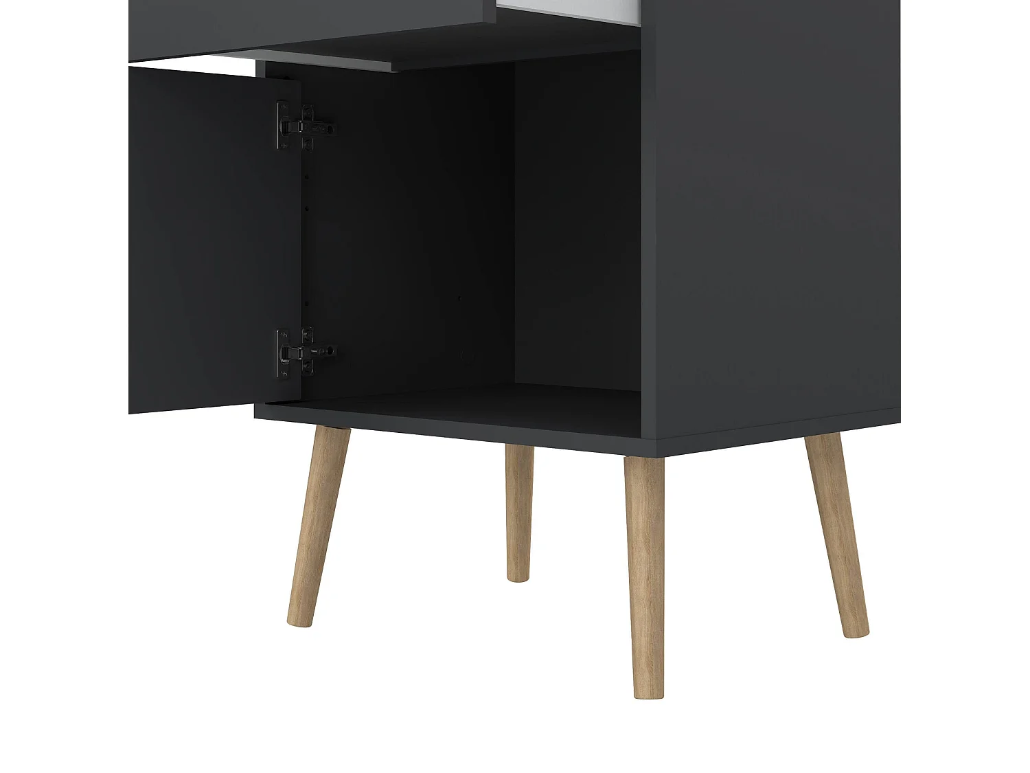 Dsal nachtkastje, Lage ladekast, Nachtkastje, Bedplank, 50x39 h72 cm, Grijs