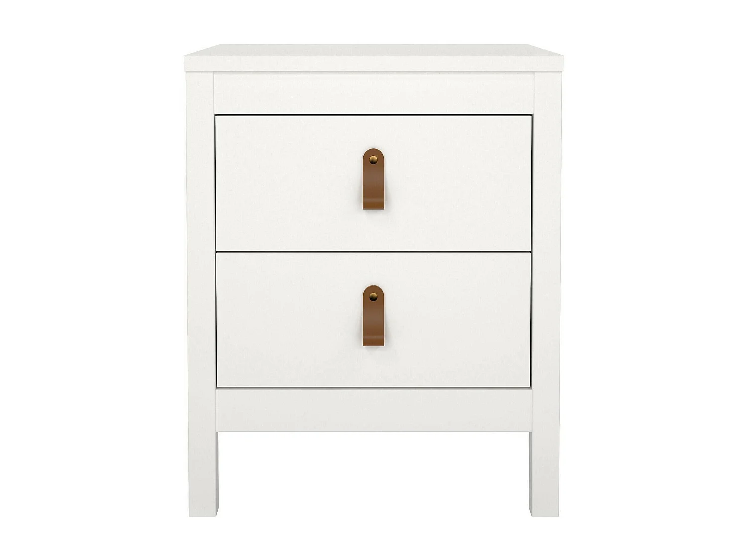 Chevet Drull, Commode basse, Table de nuit, Étagère de chevet, 44x38 h54 cm, Blanc