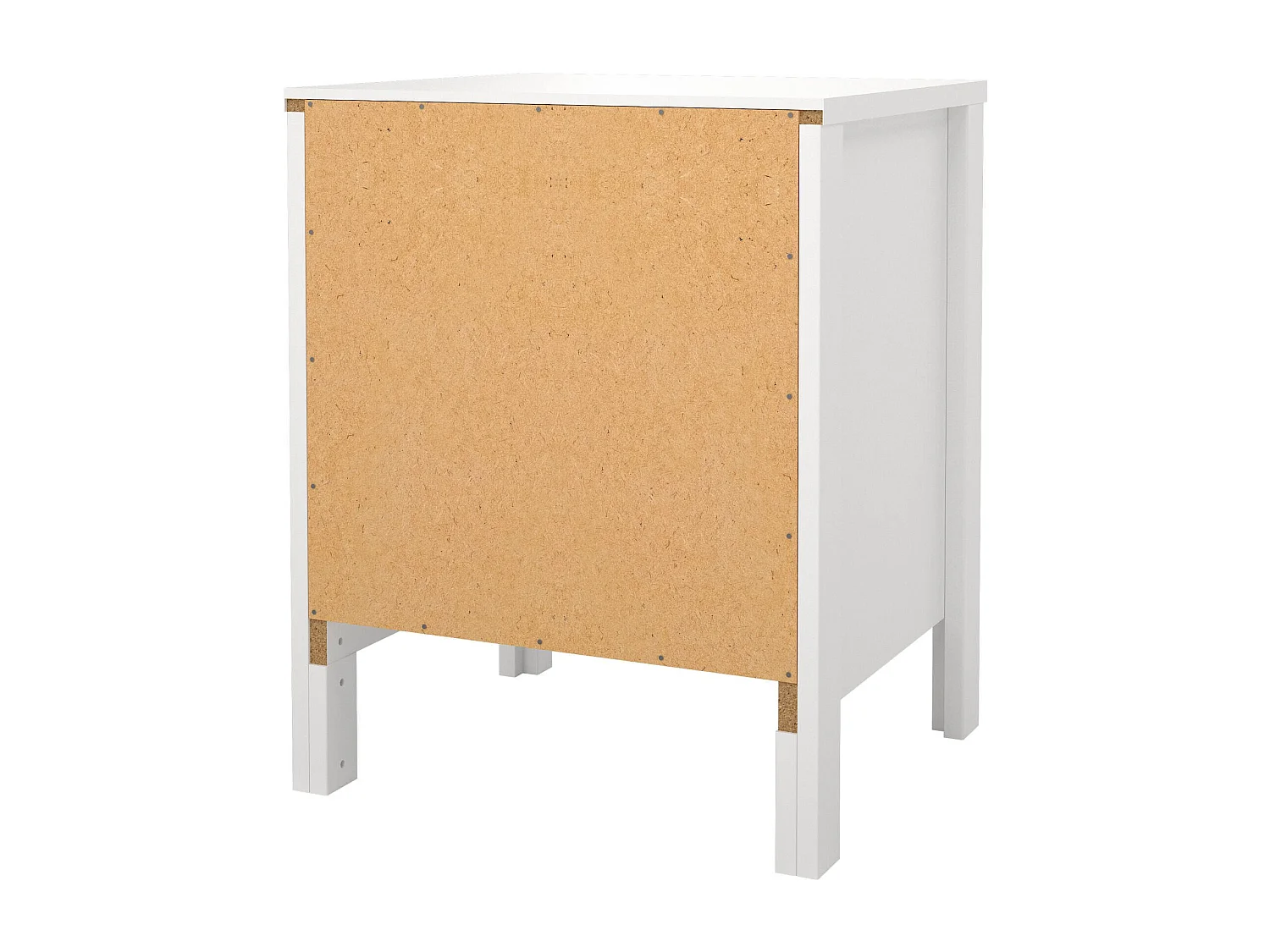 Nachttisch Drull, Niedrige Kommode, Tisch, Multifunktionaler Nachttisch, 44x38 h54 cm, WeiÃŸ