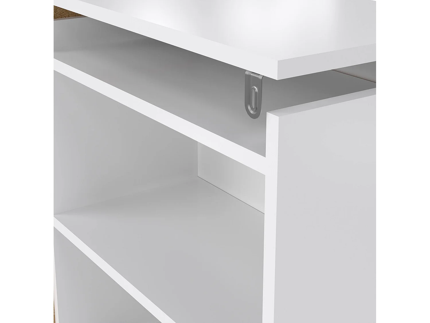 Chevet Drot, Commode basse, Table de nuit, Étagère de chevet, 165x26 h80 cm, Blanc