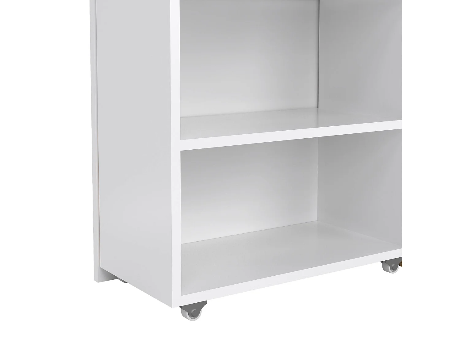 Chevet Drot, Commode basse, Table de nuit, Étagère de chevet, 165x26 h80 cm, Blanc