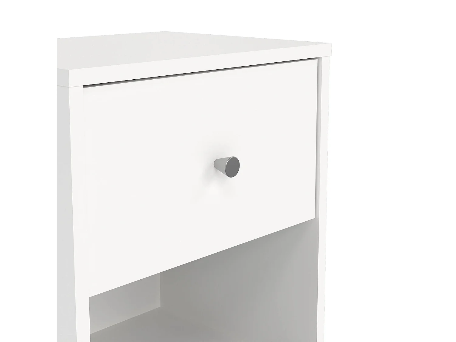 Comodino Kastri, un Cassetto, 30.1x37.9x48.4h cm Bianco