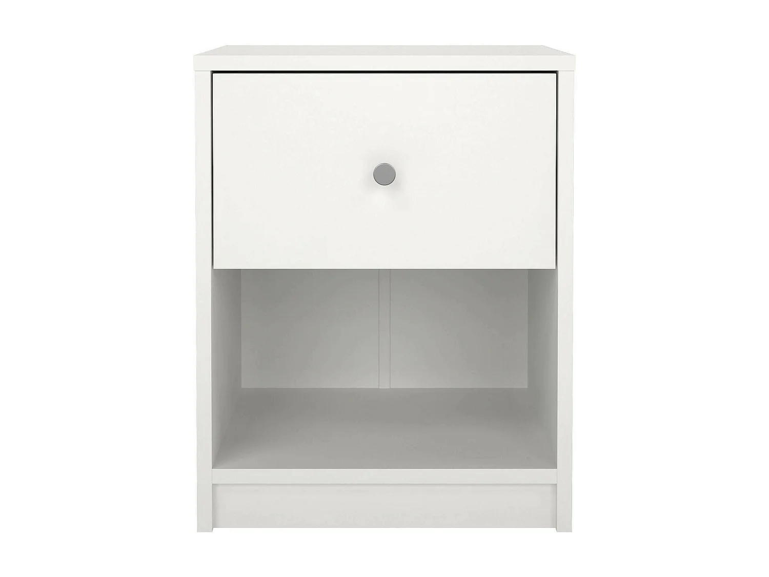 Comodino Kastri, un Cassetto, 30.1x37.9x48.4h cm Bianco