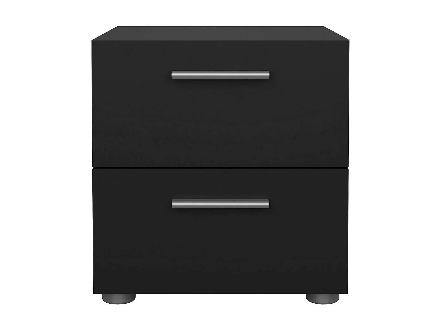 Chevet Druotol, Commode basse, Table de nuit, Étagère de chevet, 40x40 h42 cm, Noir