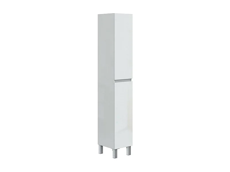Armario de columna Dzavatt, Mueble alto para baño o cocina, Armario alto multifuncional, Gabinete multiusos, 30x35 h182 cm, Blanco brillante