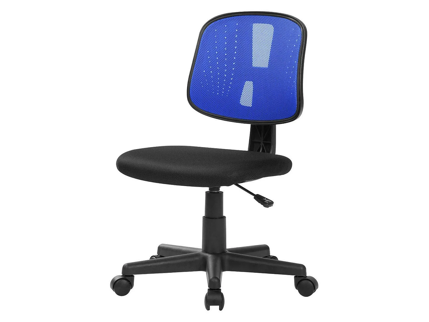 Chaise de bureau Dlazeti, Chaise de bureau de travail, Siège de bureau ergonomique, 49x43h81/93 cm, Noir et Bleu