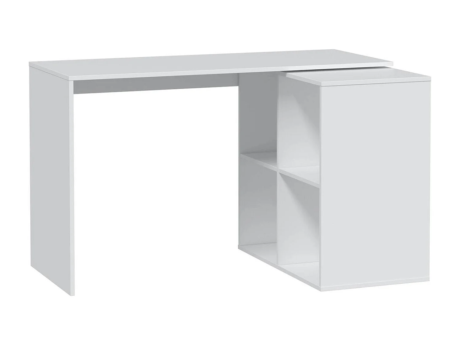Schreibtisch Dmanci, Eckschreibtisch, Mehrzweck-Bürotisch, platzsparender Schreibtisch mit mehreren Positionen, 152 x 49 x 74 cm, WeiÃŸ