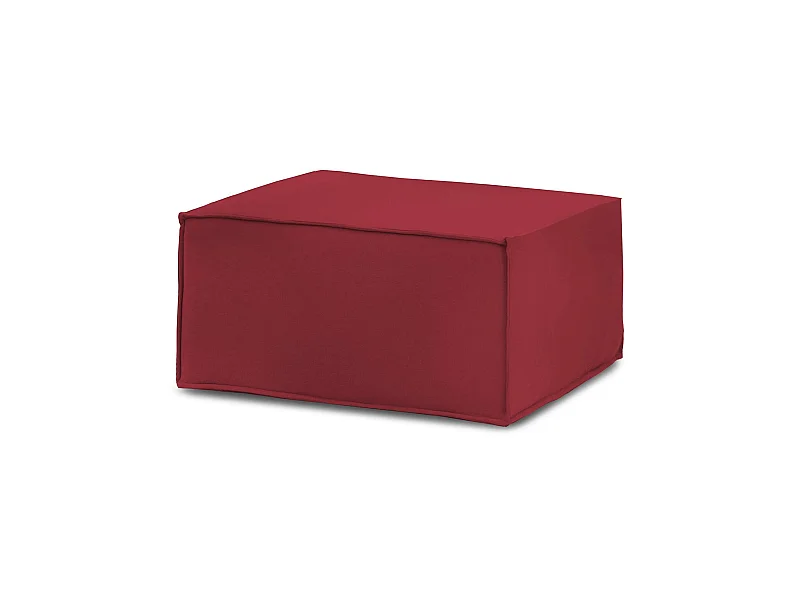 Pouf Barbara, Pouf de salon, Fauteuil relaxant en tissu rembourré, 100% Made in Italy, 80x70h43 cm, Rouge