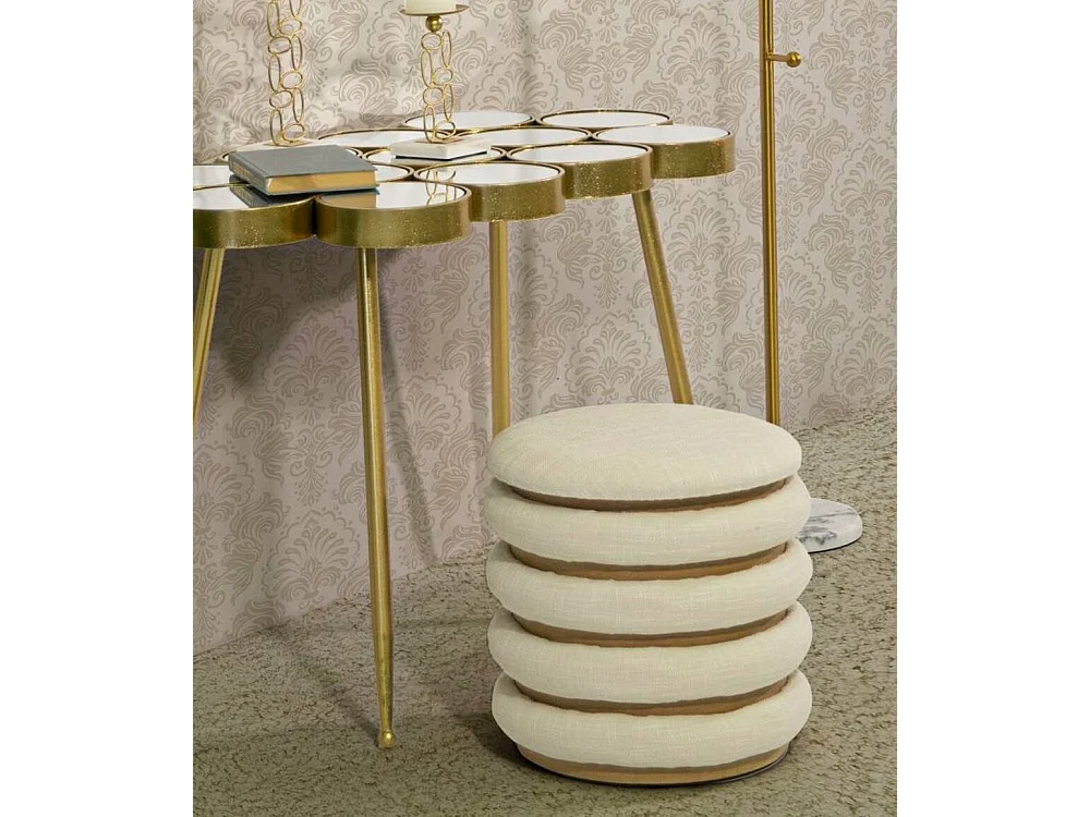 Pouf Banskil, Mehrzwecksessel, Sitzsack, Hockerhocker, 40x40 h42 cm, WeiÃŸ