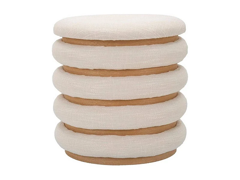 Pouf Banskil, Mehrzwecksessel, Sitzsack, Hockerhocker, 40x40 h42 cm, WeiÃŸ