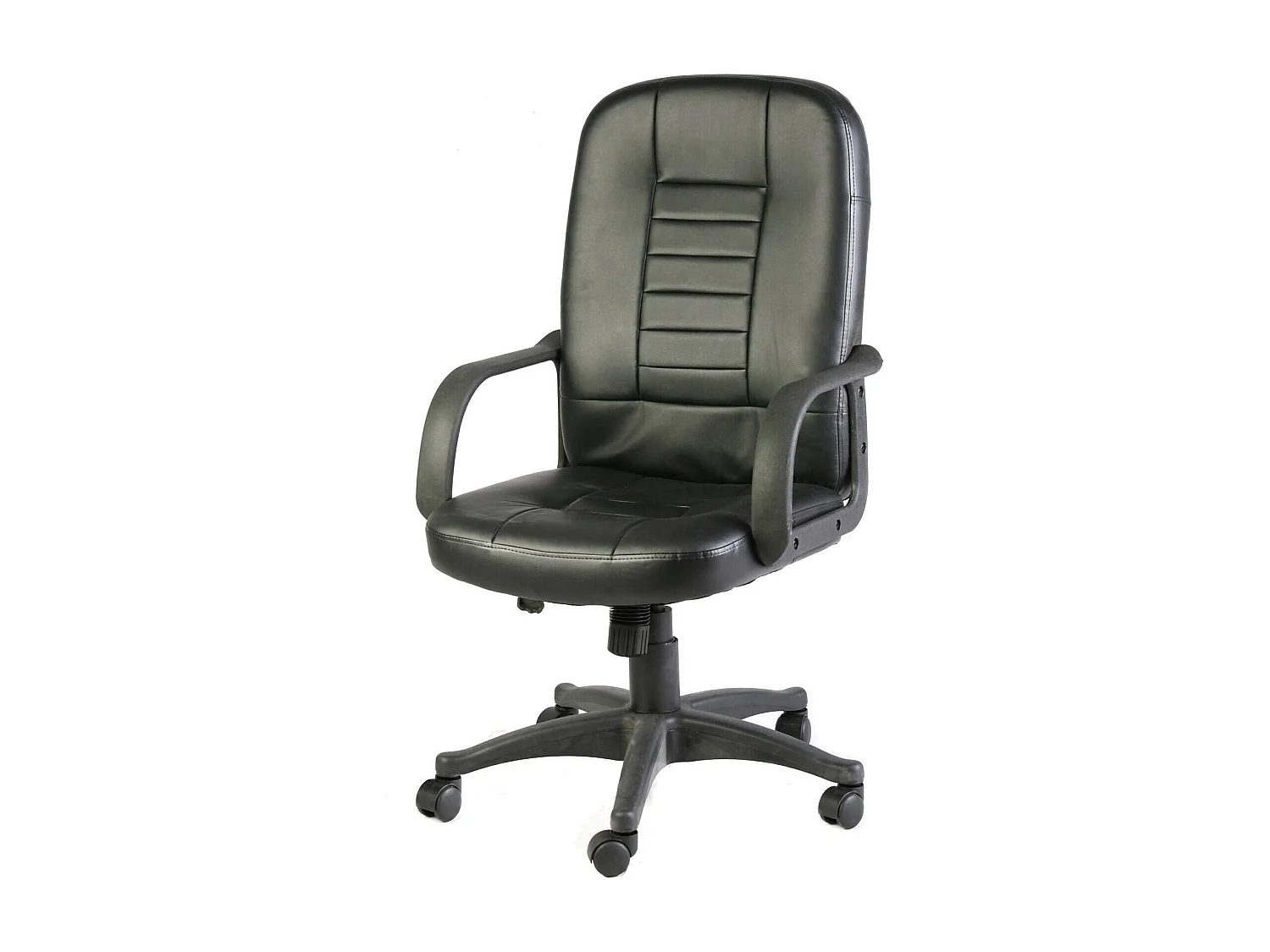 Bürostuhl Shepparton, Chefsessel mit Armlehnen, Ergonomischer Bürostuhl, Schwarz, 56x59h104/114 cm