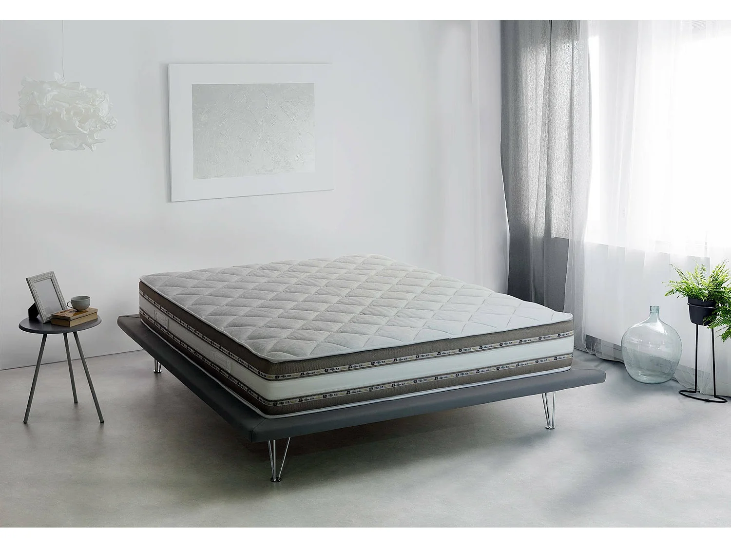 Materasso Singolo Aksi, Sfoderabile Made in Italy, 90x190x27h cm Bianco