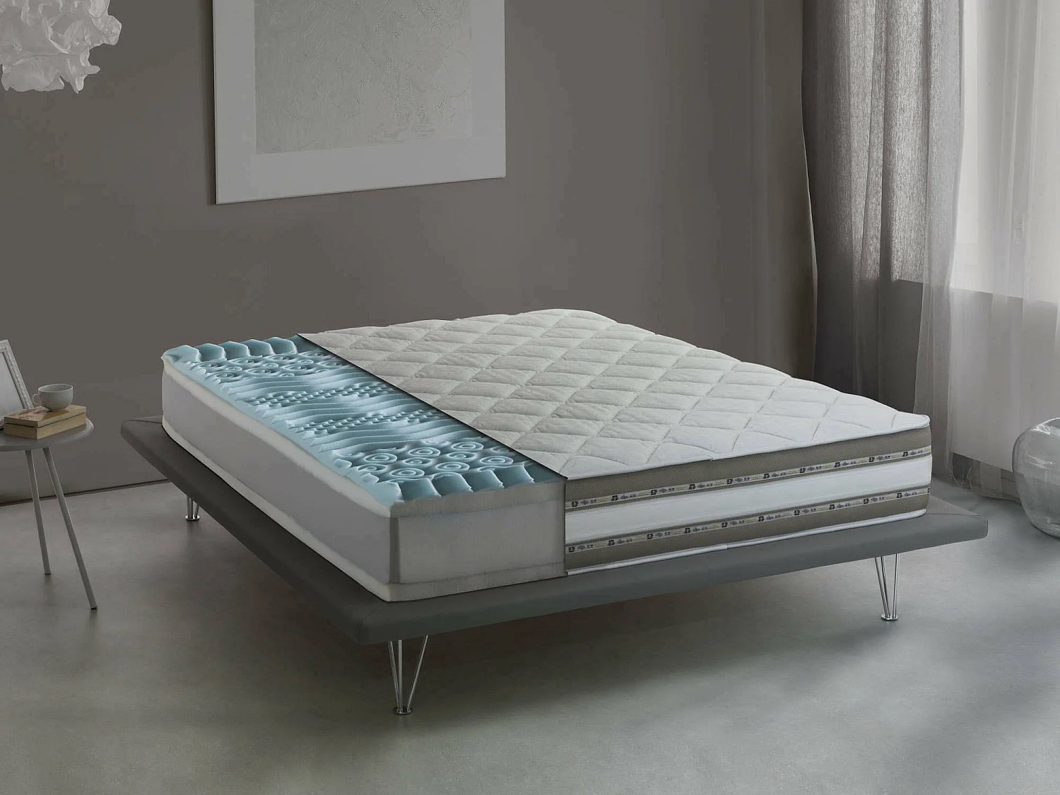 Einzelmatratze Dlea, Herausnehmbare Matratze aus Memory Foam und Gel Waterfoam, 100% Made in Italy, Anti-Milbe und hypoallergen, Cm 90x190 h27