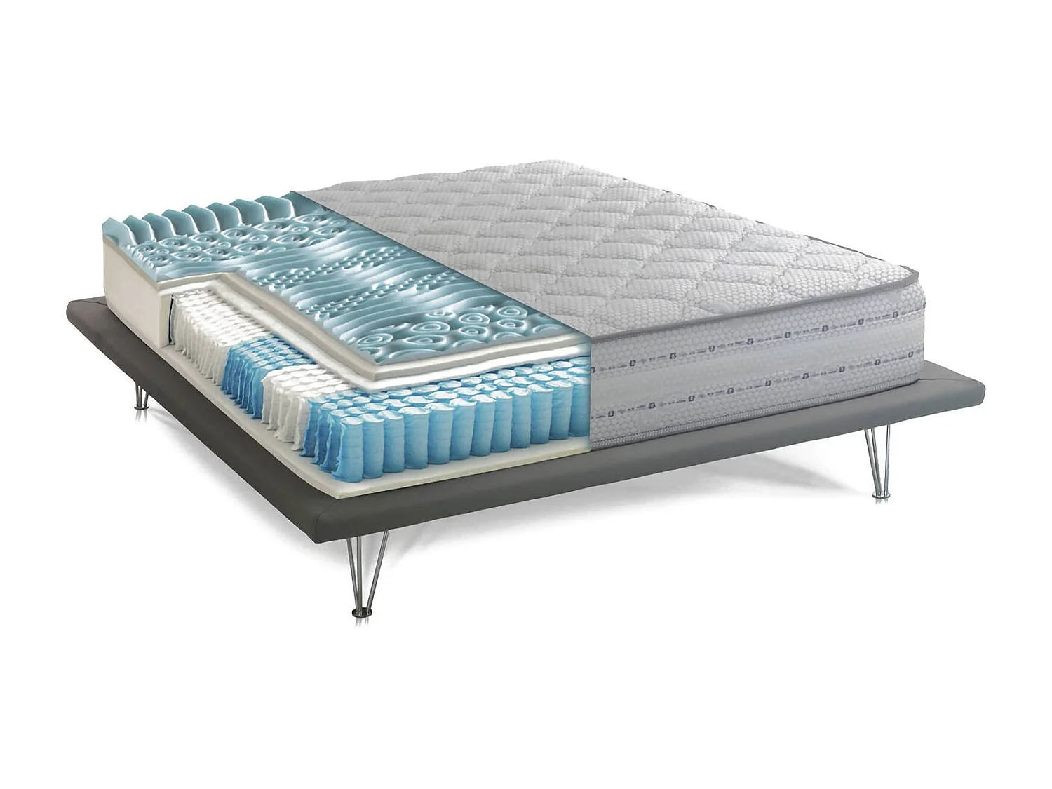Matelas simple Dledr, matelas à mémoire de forme et à ressorts ensachés, 100% Made in Italy, anti-acariens et hypoallergénique, 80x200h26 cm