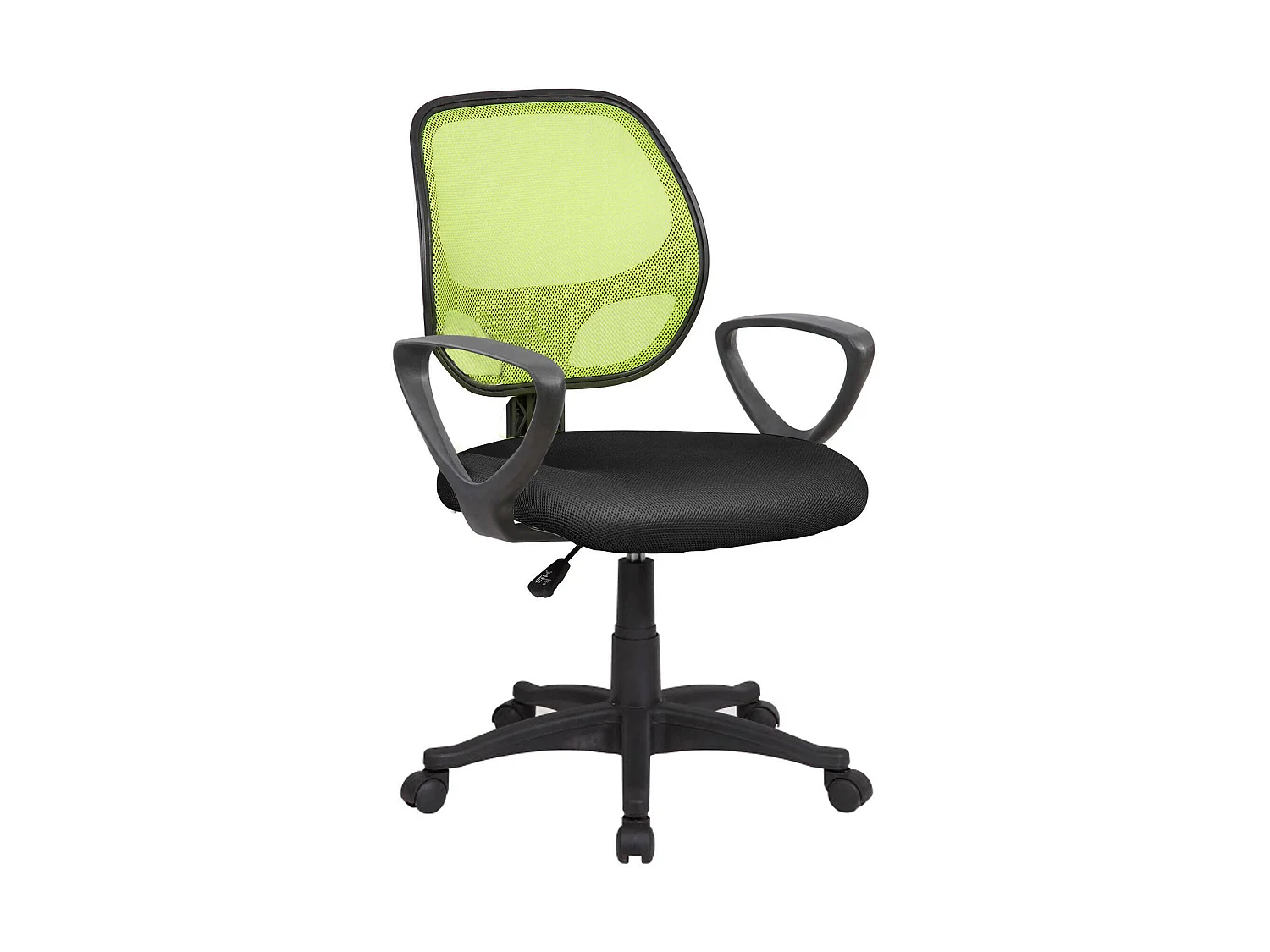 Silla de oficina Ddjidj, Silla operativa de malla con reposabrazos, Asiento de oficina ergonómico, 56x57h88/100 cm, Negro y Verde