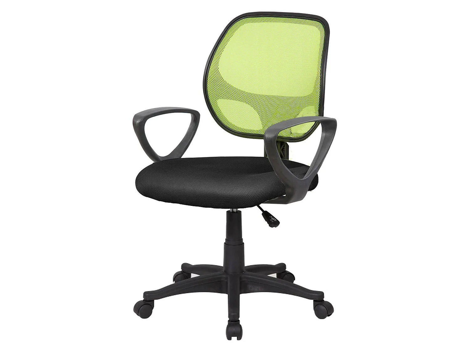 Silla de oficina Ddjidj, Silla operativa de malla con reposabrazos, Asiento de oficina ergonómico, 56x57h88/100 cm, Negro y Verde