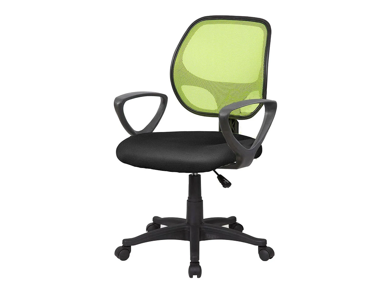 Silla de oficina Ddjidj, Silla operativa de malla con reposabrazos, Asiento de oficina ergonómico, 56x57h88/100 cm, Negro y Verde