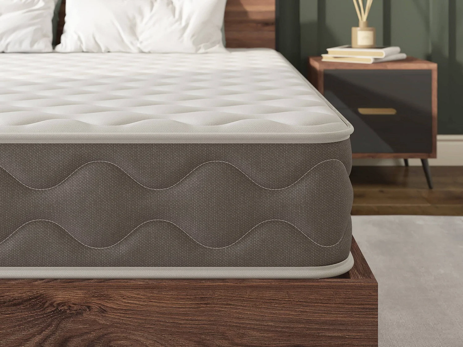 Matelas 1 place Gaggiano, degré de fermeté 6,5/10 fabriqué en Italie, 190x80x21h cm blanc, sommier compatible 80x190 cm, 1 place
