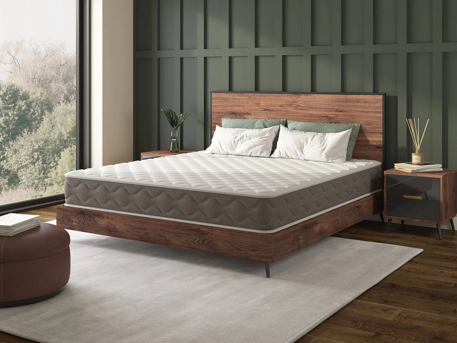 Matelas 1 place Gaggiano, degré de fermeté 6,5/10 fabriqué en Italie, 190x80x21h cm blanc, sommier compatible 80x190 cm, 1 place