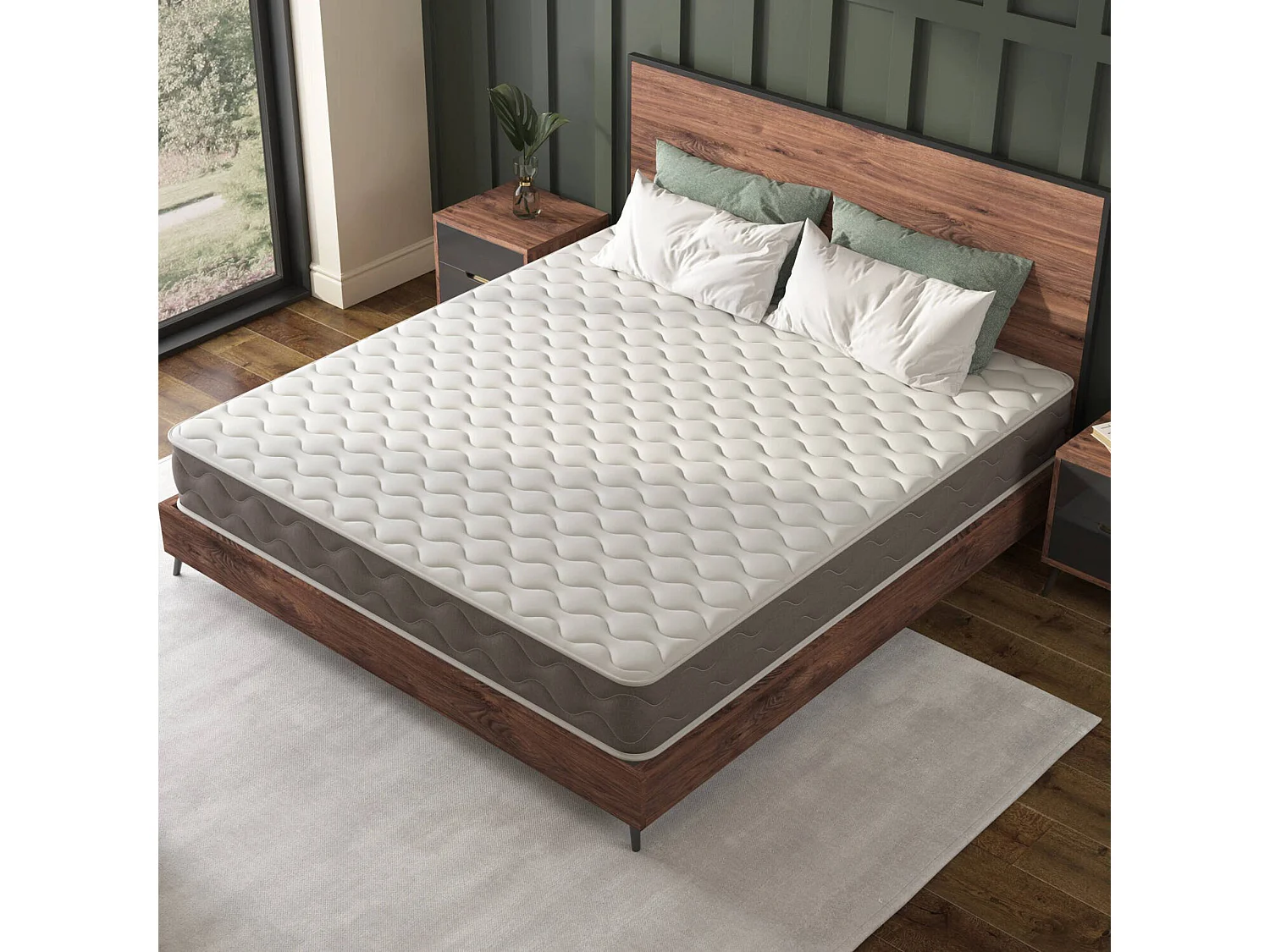 Matelas 1 place Gaggiano, degré de fermeté 6,5/10 fabriqué en Italie, 190x80x21h cm blanc, sommier compatible 80x190 cm, 1 place