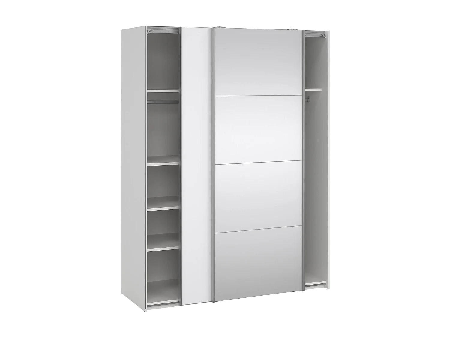 Garde-robe 2 portes Dspur, Meubles de chambre, Penderie de plain-pied, Placard à vêtements, 150x61 h200 cm, Blanc