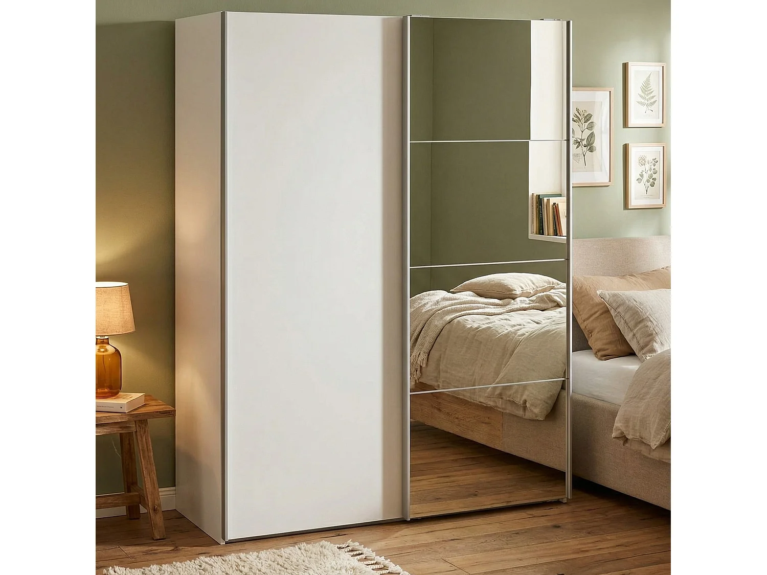 Garde-robe 2 portes Dspur, Meubles de chambre, Penderie de plain-pied, Placard à vêtements, 150x61 h200 cm, Blanc