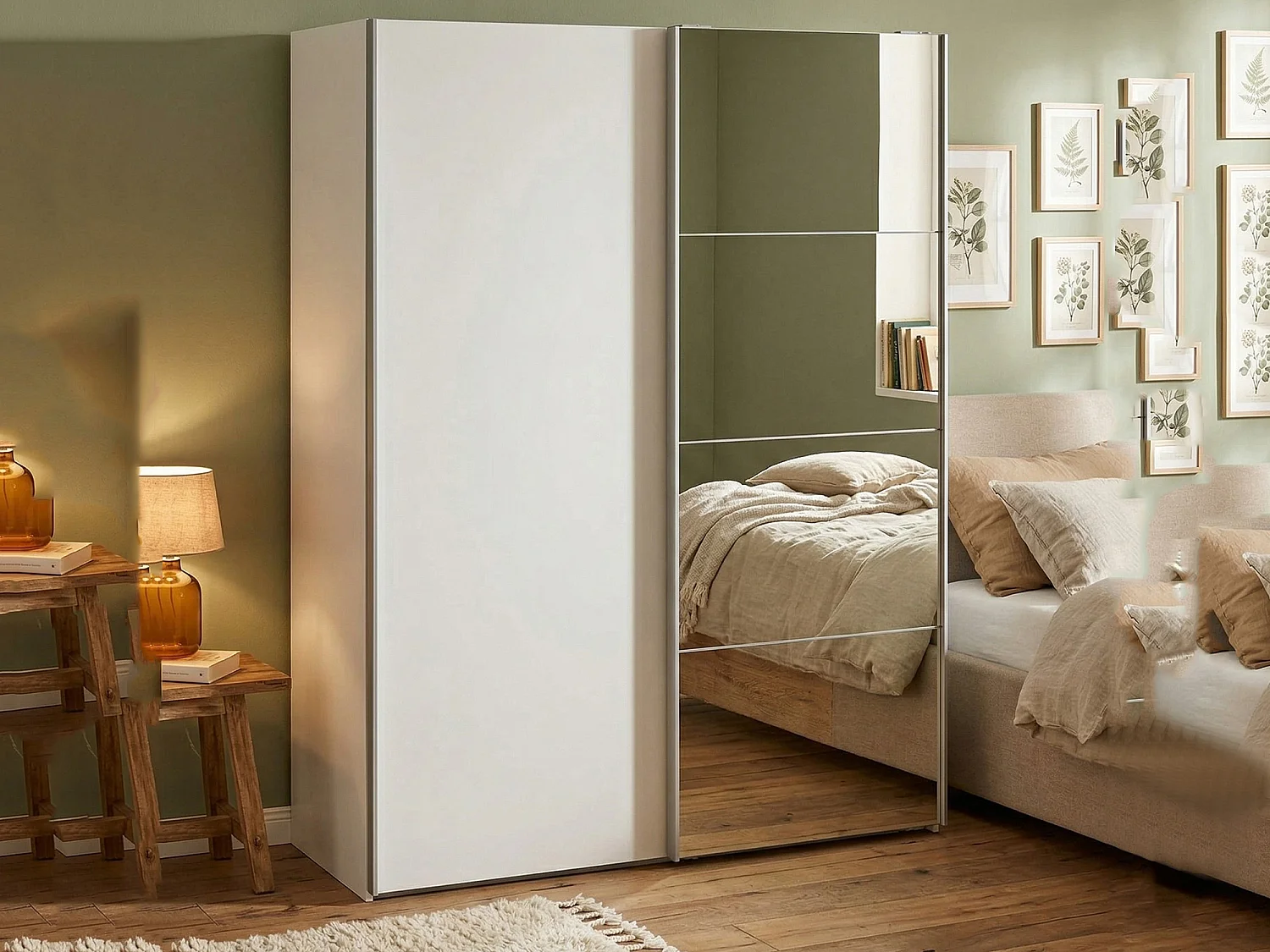 Garde-robe 2 portes Dspur, Meubles de chambre, Penderie de plain-pied, Placard à vêtements, 150x61 h200 cm, Blanc