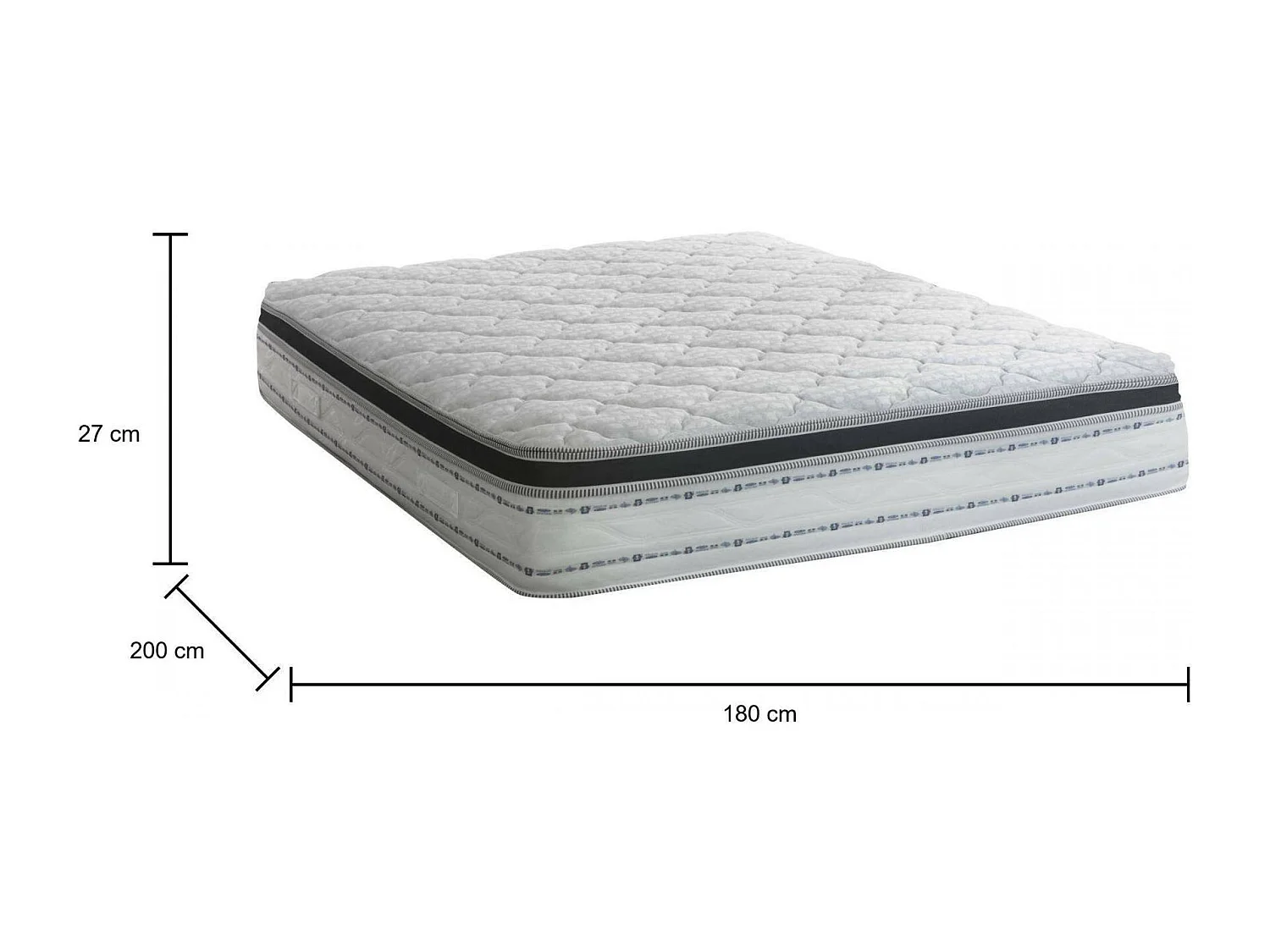 Matelas double Dmadonn, déhoussable en Memory Foam+Gel et ressorts ensachés, 100% Made in Italy, anti-acariens et hypoallergénique, 180x200h27 cm