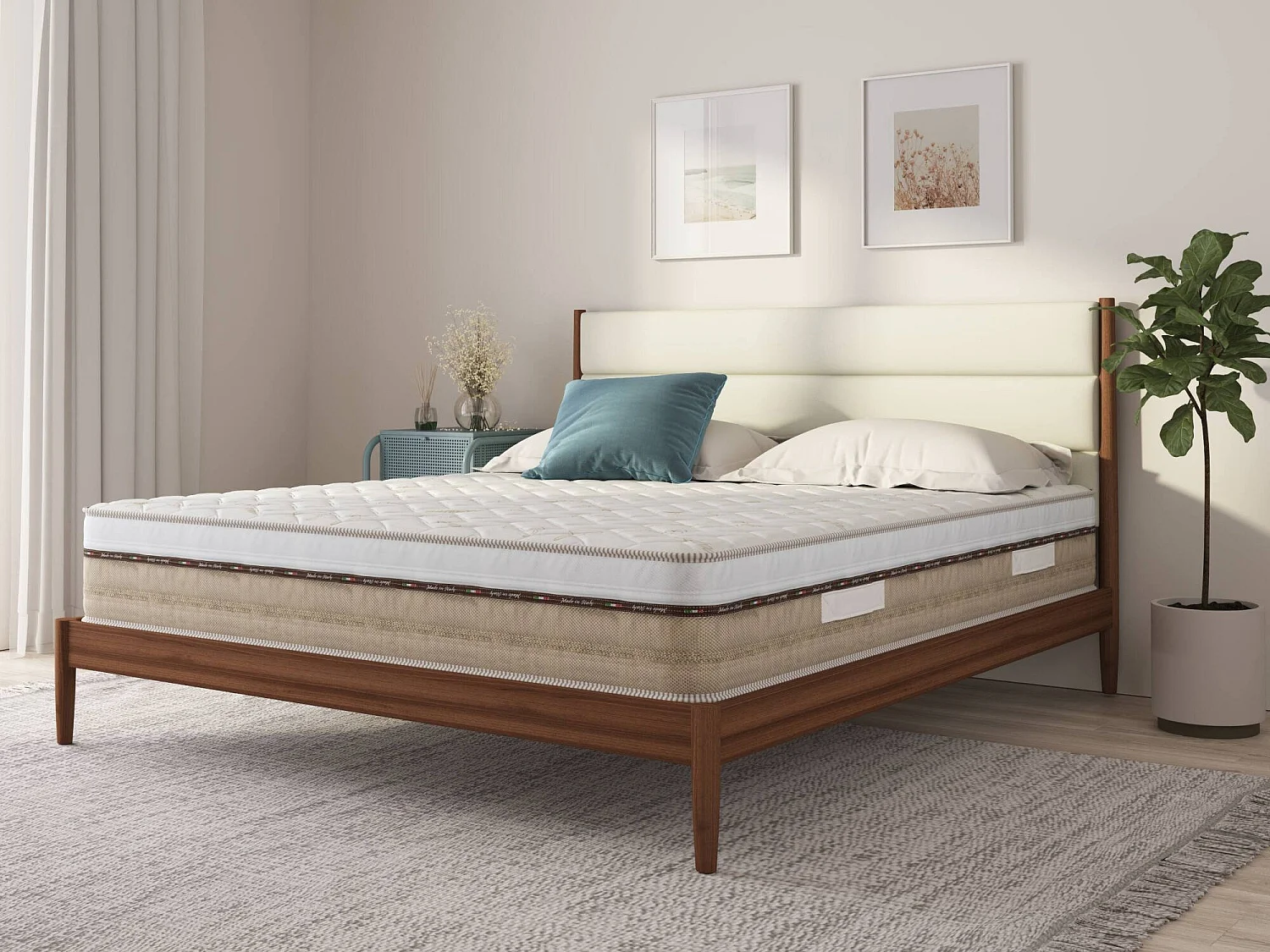 Dmora Materasso Singolo Ofiuco 80x200x25h cm Bianco Grado Rigidità 8/10 Misura Rete Compatibile 80x200 cm, Maniglie Incluse Made in Italy