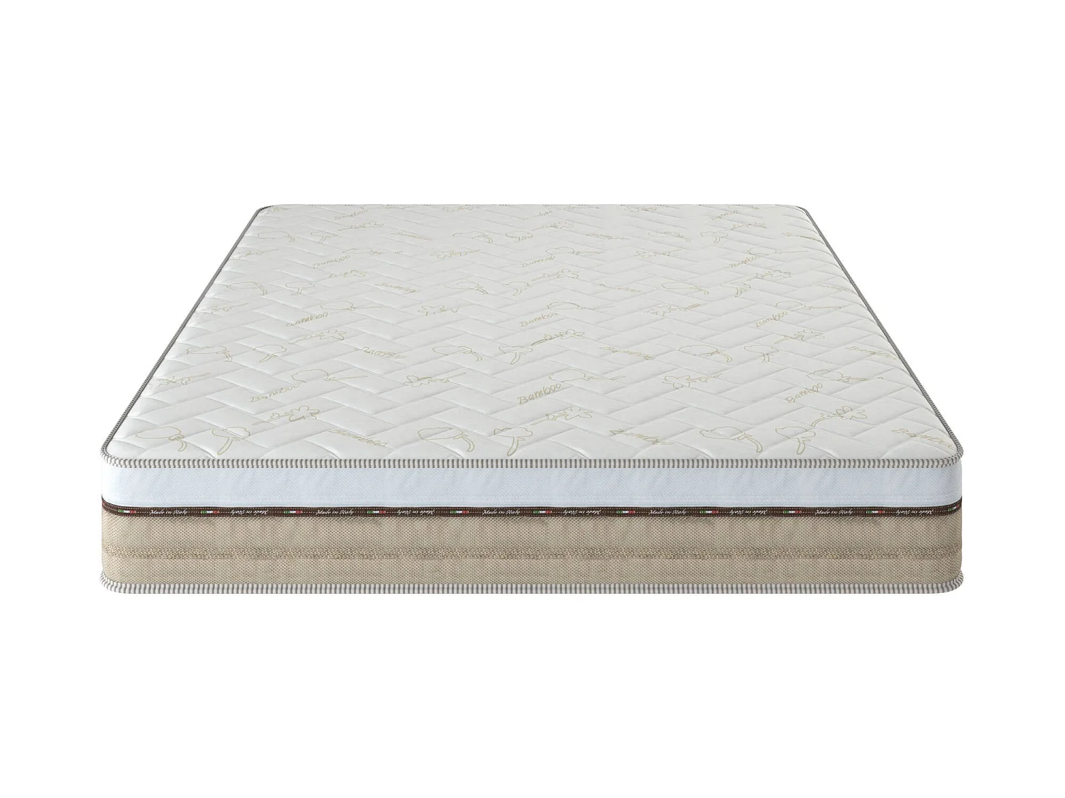 Talamo Italia Materasso Singolo Ofiuco 200x80x25h cm Bianco Grado Rigidità 8/10 Misura Rete Compatibile 80x200 cm, Singolo Made in Italy