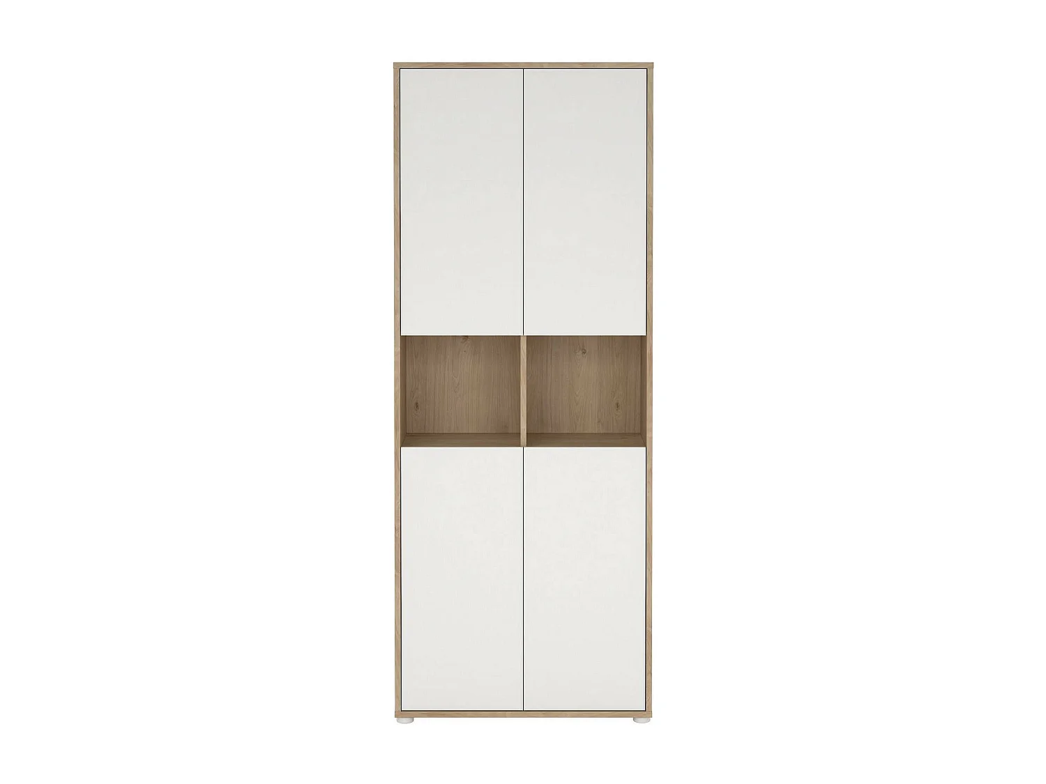 Bücherregal Dtavca, Büroregal, Mobiler Buchhalter, Bücherbrett, 80x34 h205 cm, Eiche und WeiÃŸ
