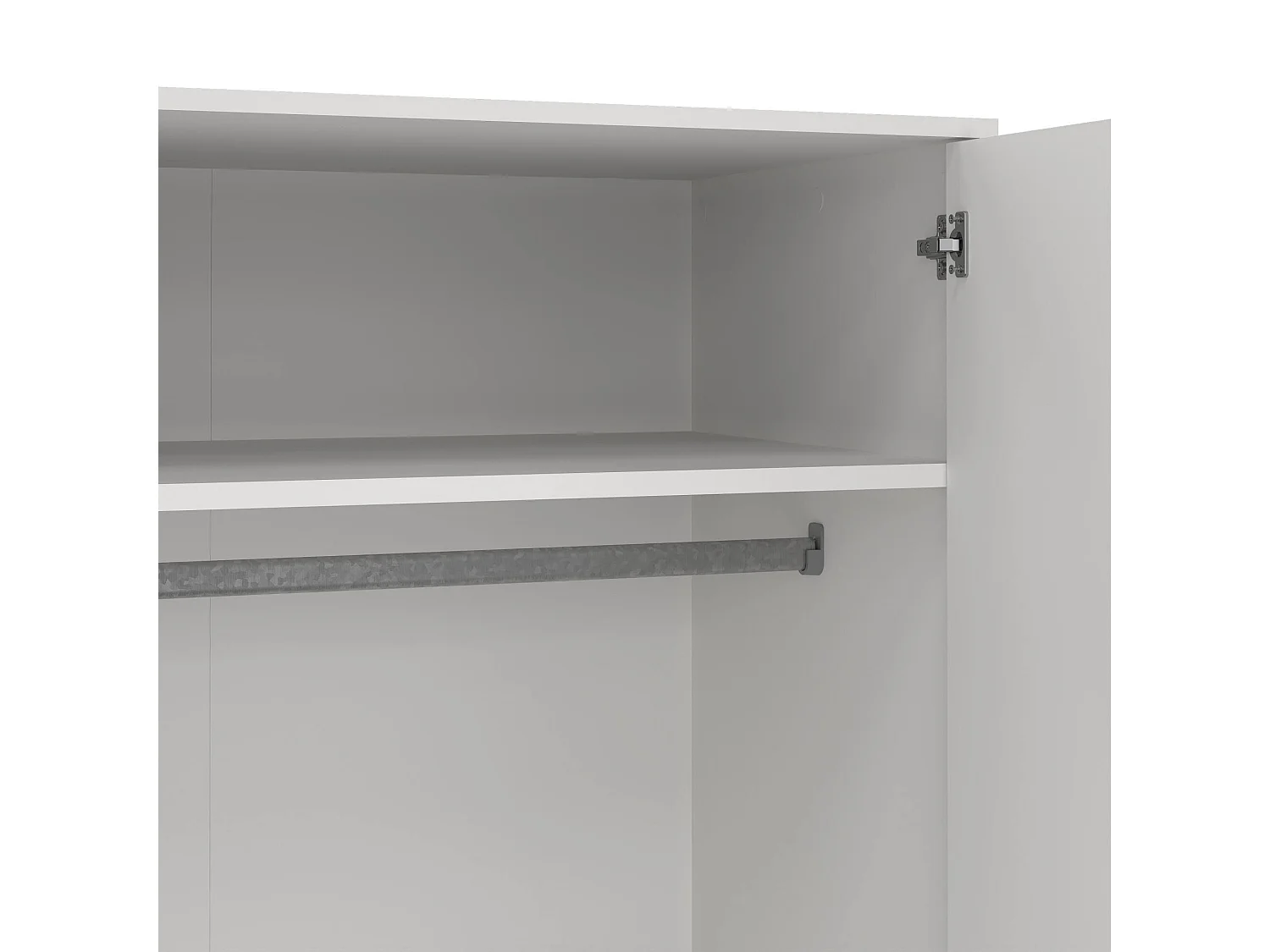 Garde-robe 2 portes Dscarp, Meubles de chambre, Penderie de plain-pied, Placard à vêtements, 99x58 h200 cm, Blanc