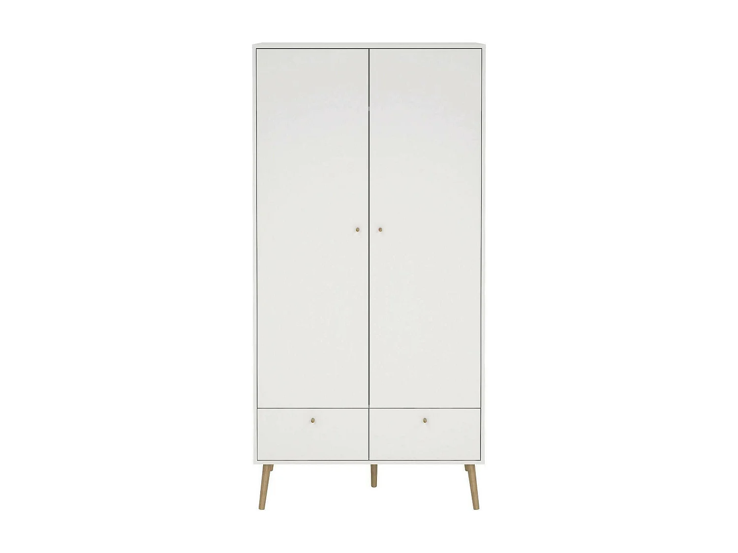 Garde-robe 2 portes Dscarp, Meubles de chambre, Penderie de plain-pied, Placard à vêtements, 99x58 h200 cm, Blanc