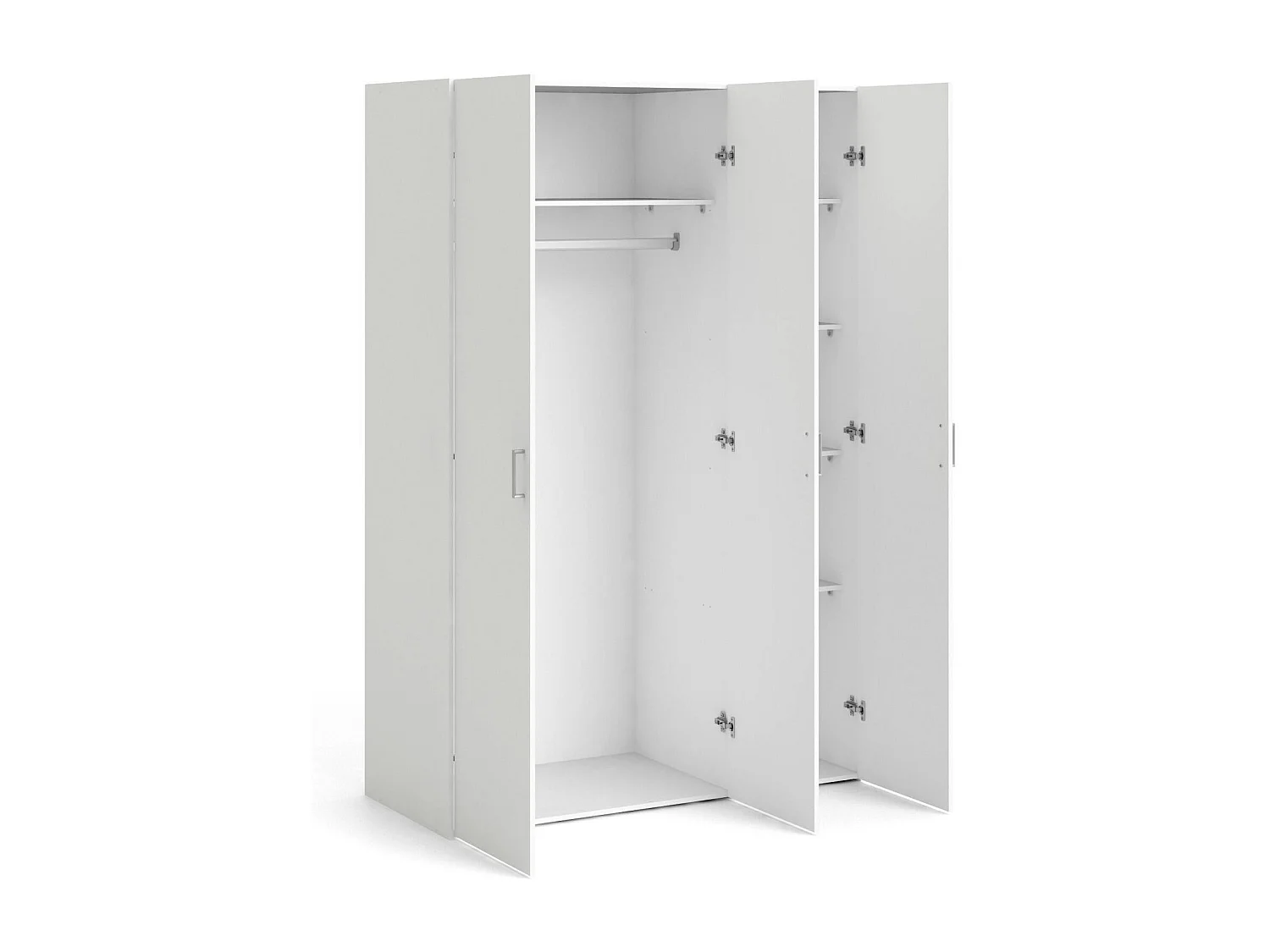 Guardaroba 3 Ante Dsegr, Appendiabiti, 49x115 cm Bianco, Armadio Camera da Letto