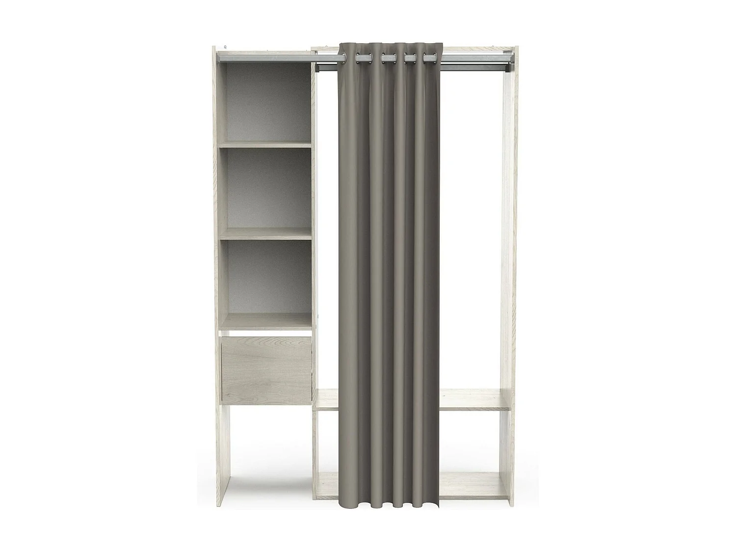 Guardaroba Grande Elettori, 4 Ripiani, 49.9x183h cm Marrone Rovere, Armadio Camera da Letto