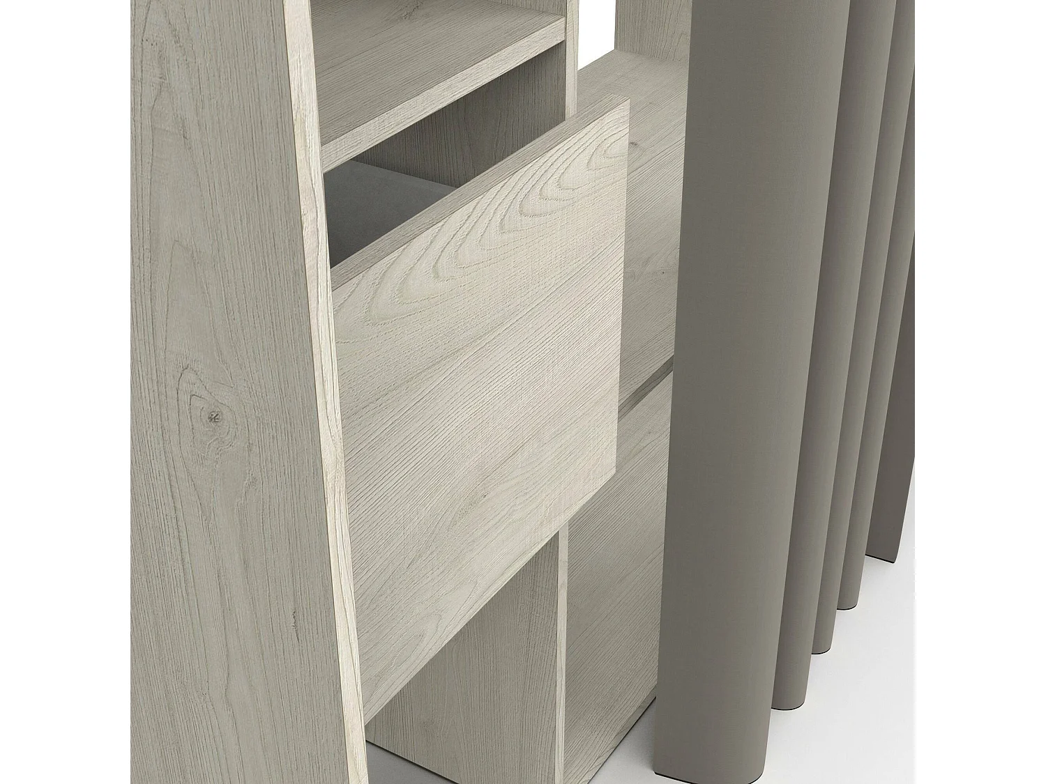 Guardaroba Grande Elettori, 4 Ripiani, 49.9x183h cm Marrone Rovere, Armadio Camera da Letto