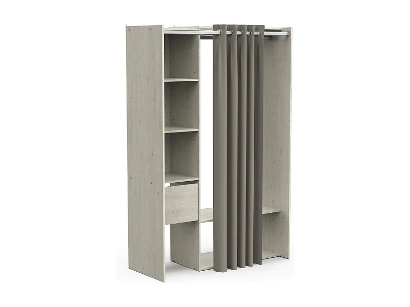 GroÃŸer Kleiderschrank Dpayn, Schlafzimmermöbel, Schrank, Garderobe, 119x50 h183 cm, Eiche