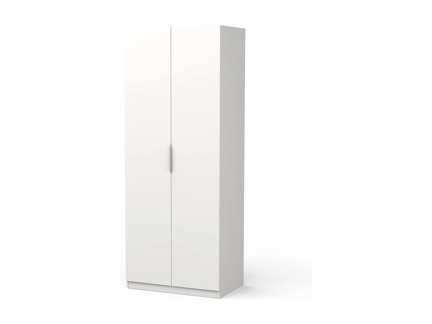 Garde-robe 2 portes Djakobsso, Meubles de chambre, Penderie de plain-pied, Placard à vêtements, 79x51 h203 cm, Blanc mat