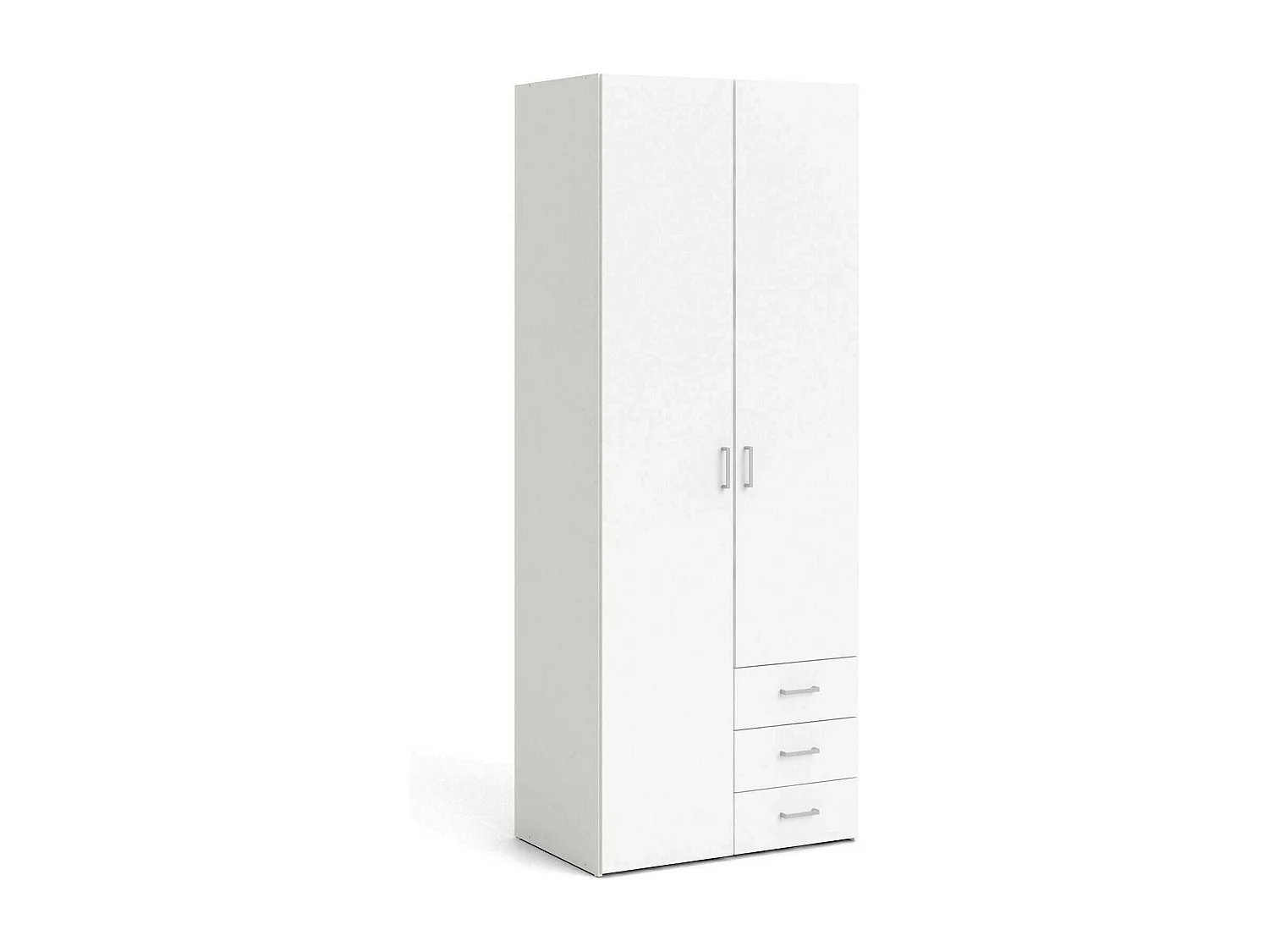 Garde-robe 2 portes Dscaratt, Meubles de chambre, Penderie de plain-pied, Placard à vêtements, 77x50 h200 cm, Blanc