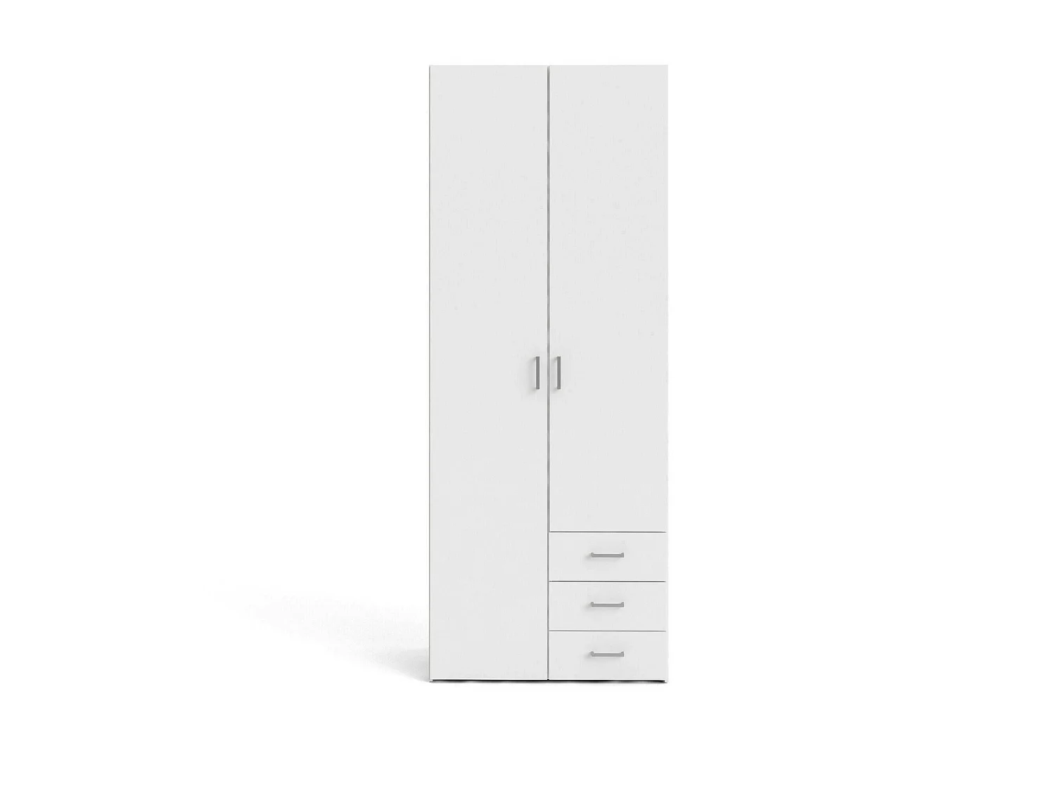 Kleiderschrank 2 Türen\ 2 Türen\ Dscaratt, Schlafzimmermöbel, Schrank, Garderobe, 77x50 h200 cm, WeiÃŸ