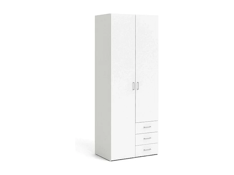 Armário Dscaratt 2 portas, Móveis de quarto, Armário, Armário, 77x50 h200 cm, Branco