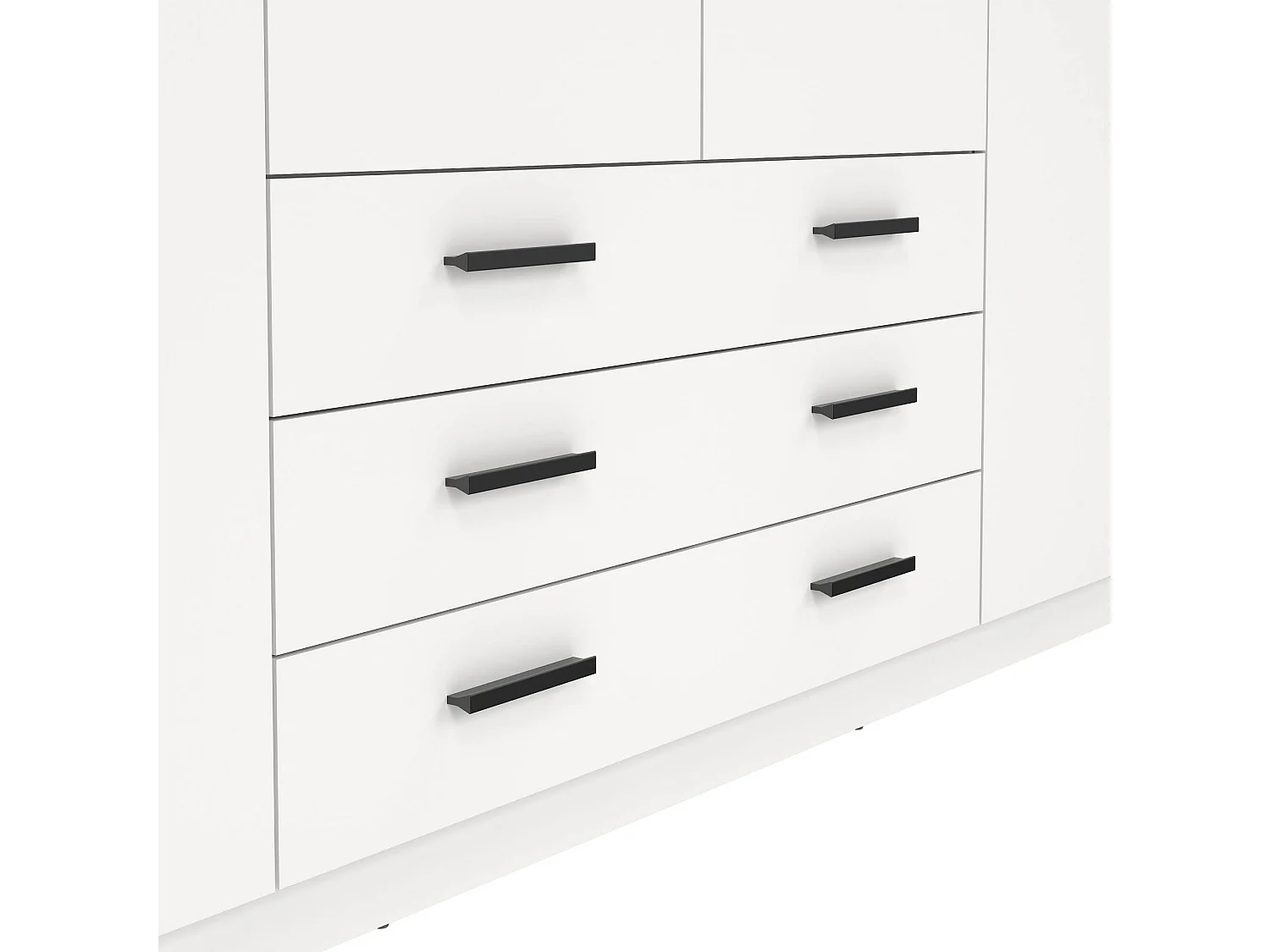 GroÃŸer Kleiderschrank Dserafin, Schlafzimmermöbel, Schrank, Garderobe, 196x50 h200 cm, WeiÃŸ