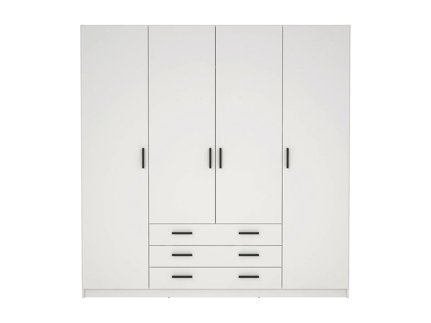 GroÃŸer Kleiderschrank Dserafin, Schlafzimmermöbel, Schrank, Garderobe, 196x50 h200 cm, WeiÃŸ